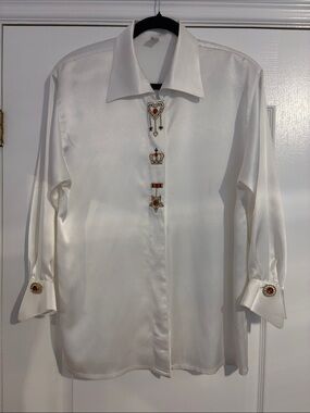 Vintage embellished white shirt by Tru